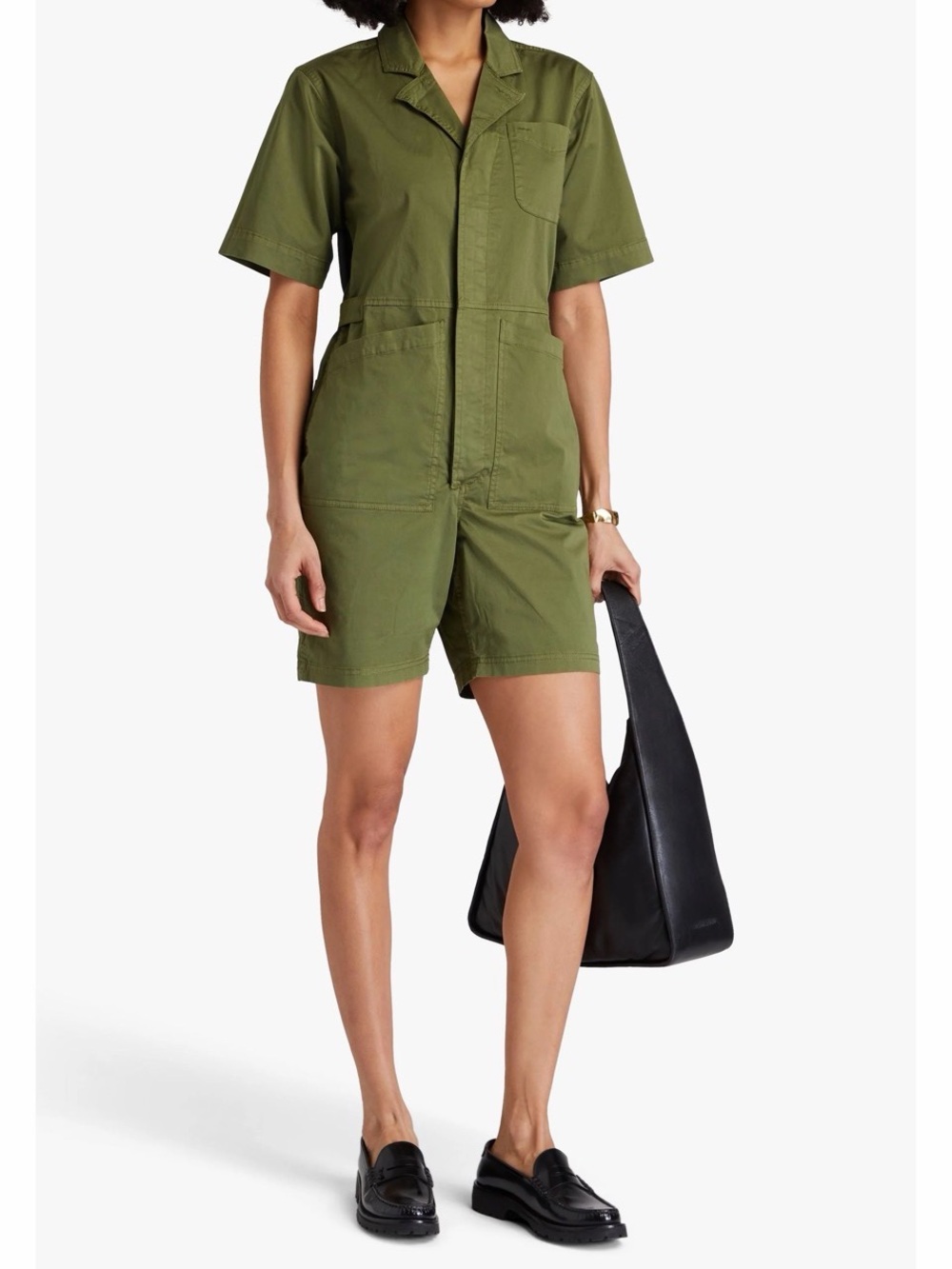 Alex Mill Army Green Utility Romper